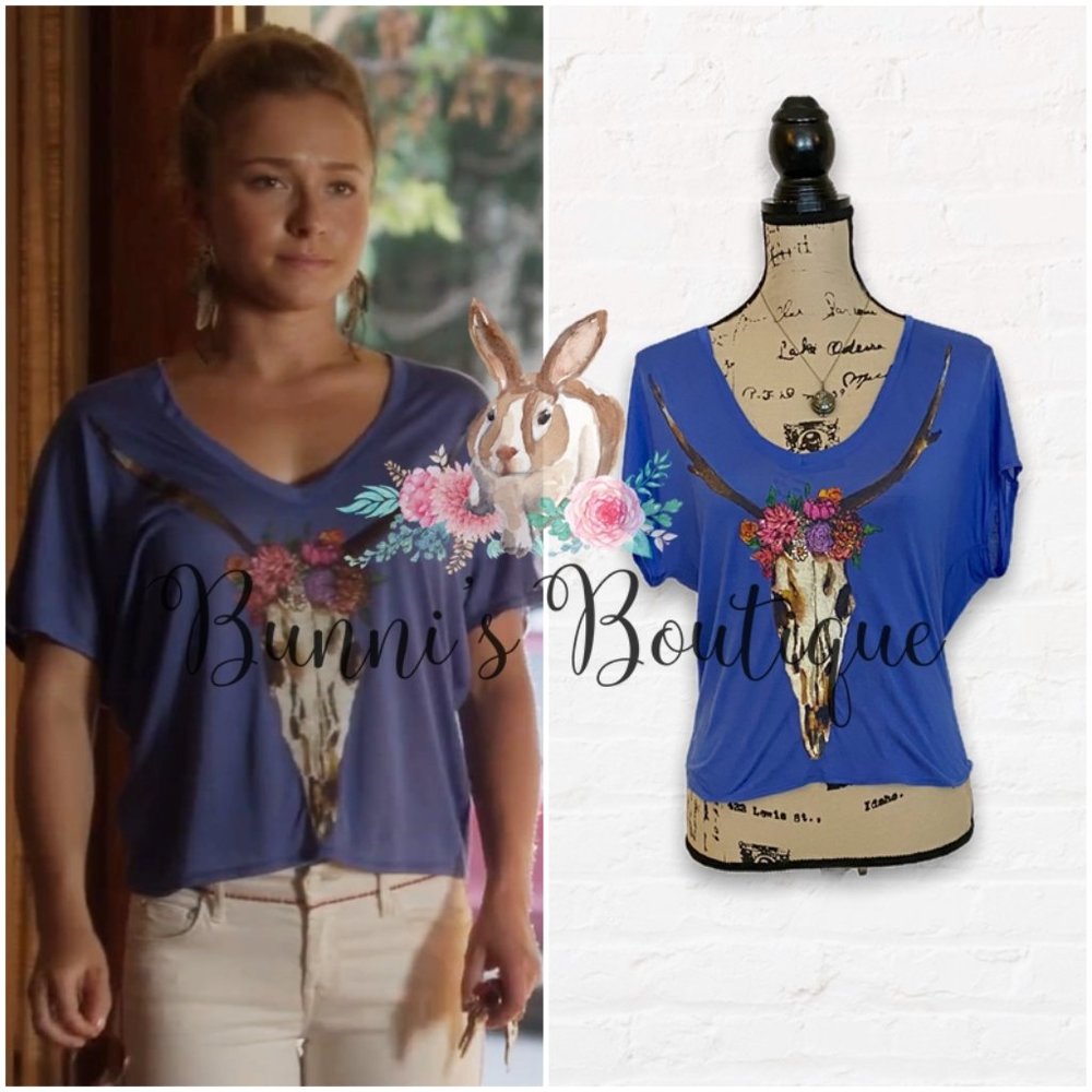 Juliette Barnes' Chaser Skull Flowers Dolman Tee